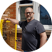 Cold air products director in front of cold air center Altrincham
